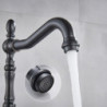 Kitchen Sink Taps Retro Brass Black Bronze Single Handle Kitchen Basin Taps Deck Mounted Hot and Cold Water Mixer Tap