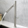 Kitchen Basin Tap 304 Stainless Steel Mixer Water Cold &Hot Single Handle 360 Rotation Ceramic Valve Core