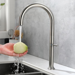 Kitchen Basin Tap 360 Rotation Stainless Steel Material Single Handle Mixer Water Cold and Hot Ceramic Suitable For Hotel