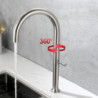 Kitchen Basin Tap 360 Rotation Stainless Steel Material Single Handle Mixer Water Cold and Hot Ceramic Suitable For Hotel