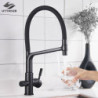 Kitchen Water Filter Tap Brass Drinking Filtered Crane Dual Spout Mixer 360 Degree Rotation Water Purification Feature Taps