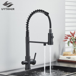 Kitchen Water Filter Tap Dual Spout Filter Drinking Water Mixer Tap Rotation Water Purification Feature Taps Kitchen Taps