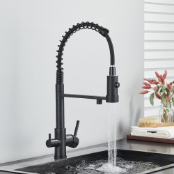 Kitchen Water Filter Tap Dual Spout Filter Drinking Water Mixer Tap Rotation Water Purification Feature Taps Kitchen Taps