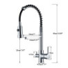 Kitchen Water Filter Tap Dual Spout Filter Drinking Water Mixer Tap Rotation Water Purification Feature Taps Kitchen Taps