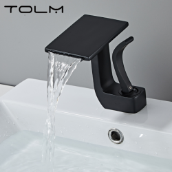 Basin Tap Waterfall Tap Basin Taps Black Washbasin Single Handle Hot Cold Water Tap Basin Mixer Sink Mixer Tapware