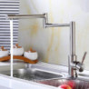 Modern Stainless Steel Kitchen Tap: Single Handle, Nickel Brushed Pot Filler, Deck Mounted with Hot/Cold Water