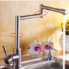 Modern Stainless Steel Kitchen Tap: Single Handle, Nickel Brushed Pot Filler, Deck Mounted with Hot/Cold Water