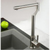 Modern Stainless Steel Kitchen Tap: Single Handle, Nickel Brushed Pot Filler, Deck Mounted with Hot/Cold Water