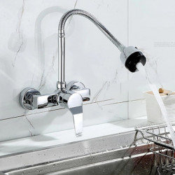 Chrome Single Handle Kitchen Tap: One Hole, Standard Spout, Centerset Contemporary Design