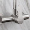 Stainless Steel Wall Mounted Kitchen Tap: Rotatable, Single Handle, Two Holes with Hot/Cold Switch