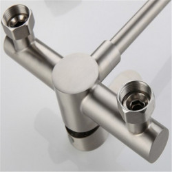 Stainless Steel Wall Mounted Kitchen Tap: Rotatable, Single Handle, Two Holes with Hot/Cold Switch