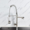 Brass Chrome Deck Mounted Kitchen Tap: Pull-Out Spray, Contemporary Design with Hot/Cold Switch