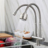 Contemporary SUS304 Stainless Steel Kitchen Tap: Brushed Nickel, Single Handle, One Hole, 2-Modes Standard Spout