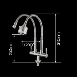 Contemporary SUS304 Stainless Steel Kitchen Tap: Brushed Nickel, Single Handle, One Hole, 2-Modes Standard Spout