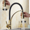 Electroplated Brass Kitchen Tap: Single Handle, One Hole, Pull-Out/Centerset/Tall/High Arc Design