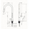 High Arc Nickel Brushed/Painted Brass Kitchen Tap: Single Handle, One Hole, Rotatable Pull-Out/Pull-Down with Hot and Cold Switc