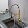 Modern Electroplated Kitchen Tap: Single Handle, One Hole, Pull-Out/Pull-Down, Deck Mounted Contemporary Design