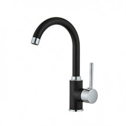 Brass Kitchen Sink Mixer Tap: Single Handle, One Hole, Deck Mounted Vessel Tap with Hot and Cold Hose