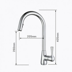 Modern Contemporary Kitchen Tap: Single Handle, Pull-Out Sprayer, Electroplated/Painted Finish, Standard Spout/High Arc Centerse