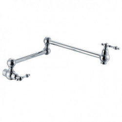 Wall Mounted Pot Filler Kitchen Tap: Two Handles, One Hole, Chrome, Contemporary/Art Deco/Retro/Modern Style