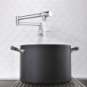 Wall Mounted Pot Filler Kitchen Tap: Two Handles, One Hole, Chrome/Oil-Rubbed Bronze/Nickel Brushed, Foldable, Cold Water Only