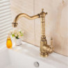 Retro Vintage Brass Kitchen Sink Mixer Tap: Single Handle, 360° Swivel Spring Design, Deck Mounted, One Hole Vessel Tap