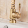 Retro Vintage Brass Kitchen Sink Mixer Tap: Single Handle, 360° Swivel Spring Design, Deck Mounted, One Hole Vessel Tap