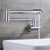 Silvery Wall Mounted Pot Filler Kitchen Tap: Single Handle, One Hole, Cold Water Only, Contemporary Design