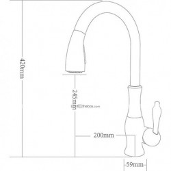 Traditional Oil-Rubbed Bronze Brass Kitchen Sink Mixer Tap: Pull-Out Sprayer, 360° Swivel, Single Handle, Deck Mounted, Hot/Cold