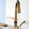 Vintage Retro Brass Kitchen Sink Mixer Tap: Single Handle, Deck Mounted, Standard Spout Vessel Tap