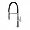 Nickel Brushed Stainless Steel Kitchen Tap: Single Handle, One Hole, Pull-Out/Pull-Down, Rotatable Vessel, Hot/Cold Water