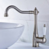 Antique Nickel Brushed Kitchen Tap: Single Handle, One Hole, Standard Spout Centerset Design