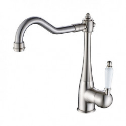 Antique Nickel Brushed Kitchen Tap: Single Handle, One Hole, Standard Spout Centerset Design