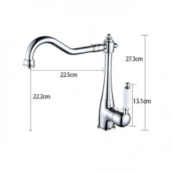 Antique Nickel Brushed Kitchen Tap: Single Handle, One Hole, Standard Spout Centerset Design