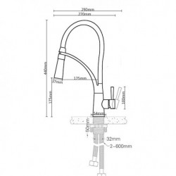 Electroplated Kitchen Tap: Single Handle, One Hole, Pull-Out/Pull-Down Vessel Design