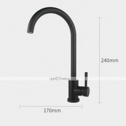 Nickel Brushed Stainless Steel Bathroom Sink Tap: Free-Standing, Single Handle, One Hole, High Arc, 360° Rotatable, Standard Spo