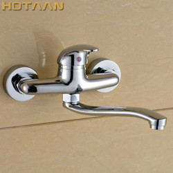 . Brass Chrome Taps For Kitchen Sink Kitchen Tap Dual Hole Wall Kitchen Mixer Tap YT6033