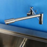 Silvery Brass Kitchen Tap: Wall Mounted, Rotatable, Foldable, Single Handle, One Hole, Cold Water Only