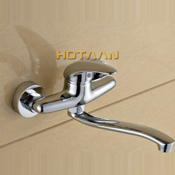 . Brass Chrome Taps For Kitchen Sink Kitchen Tap Dual Hole Wall Kitchen Mixer Tap YT6033