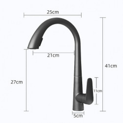 Minimalist Modern Kitchen Tap: Single Handle, One Hole, Pull-Out Spray, 360° Rotatable Design