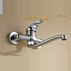 . Brass Chrome Taps For Kitchen Sink Kitchen Tap Dual Hole Wall Kitchen Mixer Tap YT6033