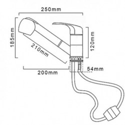 Chrome Kitchen Tap: Single Handle, One Hole, Pull-Out Centerset Design, Solid Brass Commercial Sprayer, Hot/Cold Water Sink Tap