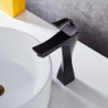 New Design Basin Tap Black and Chrome Bathroom Sink Tap Single Handle Basin Taps Deck Wash Hot Cold Mixer Tap Crane