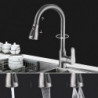 Minimalist Kitchen Tap: Single Handle, One Hole, Brass, High Arc, Pull-Out Spray, 3 Modes, Gun Grey/Black/Chrome