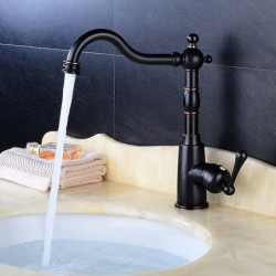 Antique Kitchen Tap: ORB Rotatable Retro Style, Single Handle, One Hole, Standard Spout, Centerset, Hot/Cold Switch