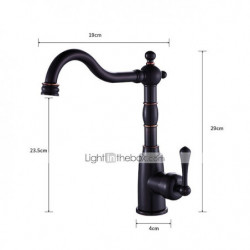 Antique Kitchen Tap: ORB Rotatable Retro Style, Single Handle, One Hole, Standard Spout, Centerset, Hot/Cold Switch