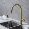 Modern Brass Kitchen Tap: Single Handle, One Hole, High Arc, Pull-Out Spray, 2 Modes, 360° Rotatable