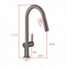 Modern Brass Kitchen Tap: Single Handle, One Hole, High Arc, Pull-Out Spray, 2 Modes, 360° Rotatable