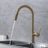 Modern Brass Kitchen Tap: Single Handle, One Hole, High Arc, Pull-Out Spray, 2 Modes, 360° Rotatable