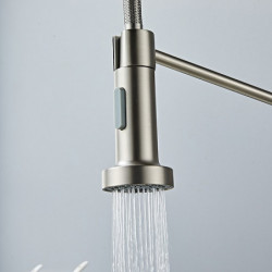 Modern Kitchen Tap: Flexible Spray, Dishcloth Holder, 2 Modes, Single Handle, One Hole, Pull-Out/Pull-Down, Ceramic Valve, Cente